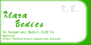 klara bedics business card